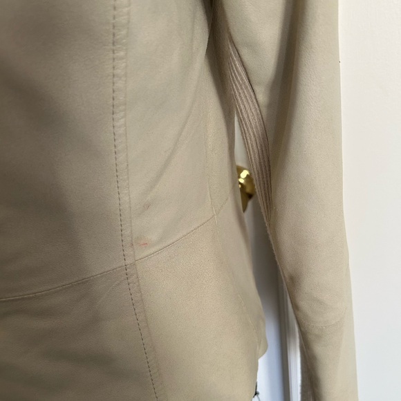 Vince 100% Goat Leather Ribbed Collar Asymmetrical Moto Biker Jacket - Picture 10 of 16